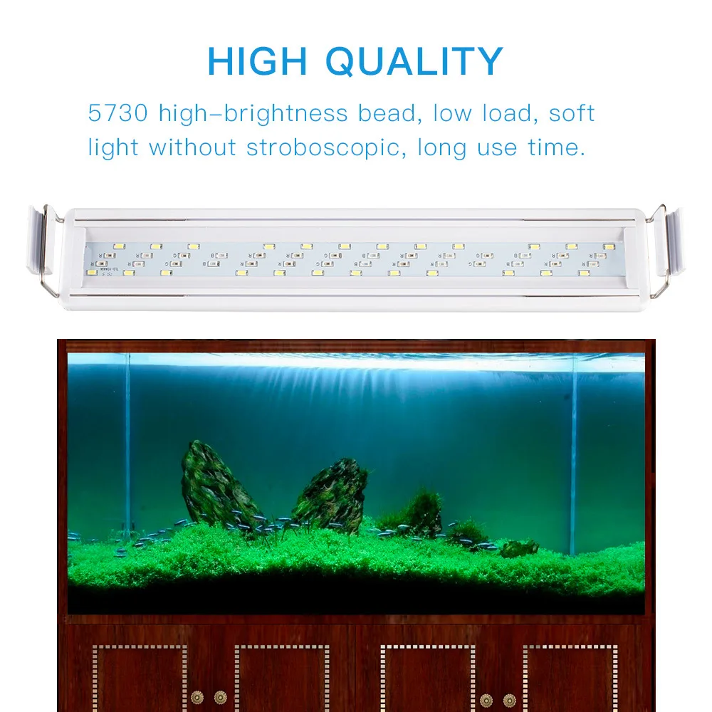 Super Slim Aquarium Fish Tank LED Light 220v Plant Grow Light Lamp Adjustable Change Color Fish Aquatic Pet Supplies