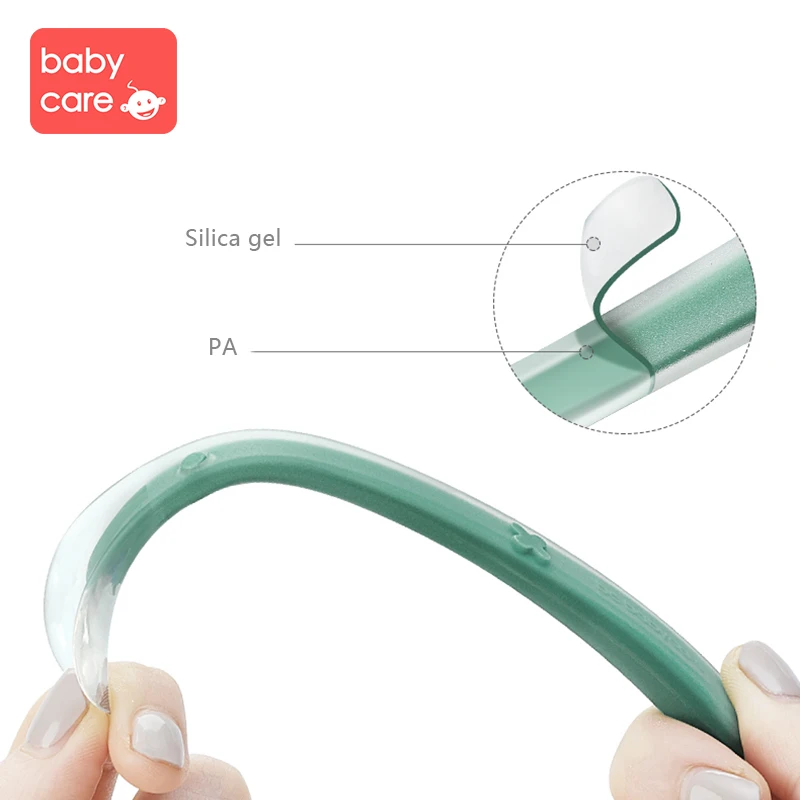 Babycare 2 шт. Набор детских ложек для новорожденных силиконовая Мягкая ложка для детей обучающая вода пищевые добавки ложка