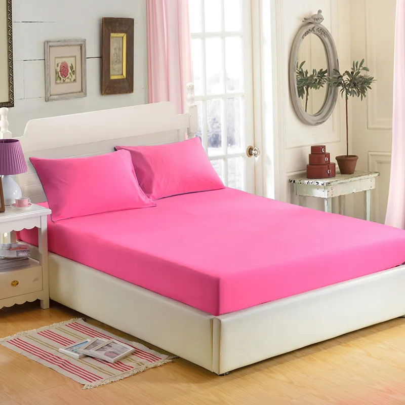 New 19 options Solid Color Mattress Cover Mattress Protector Bed Bug Proof Dust Mite Mattress Pad Cover For Mattress Bedspread - Цвет: 16