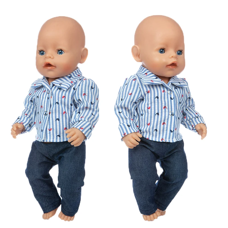 

New Cowboy Suit Fit 17inch 43cm Doll Clothes Born Baby Suit For Baby Birthday Festival Gift