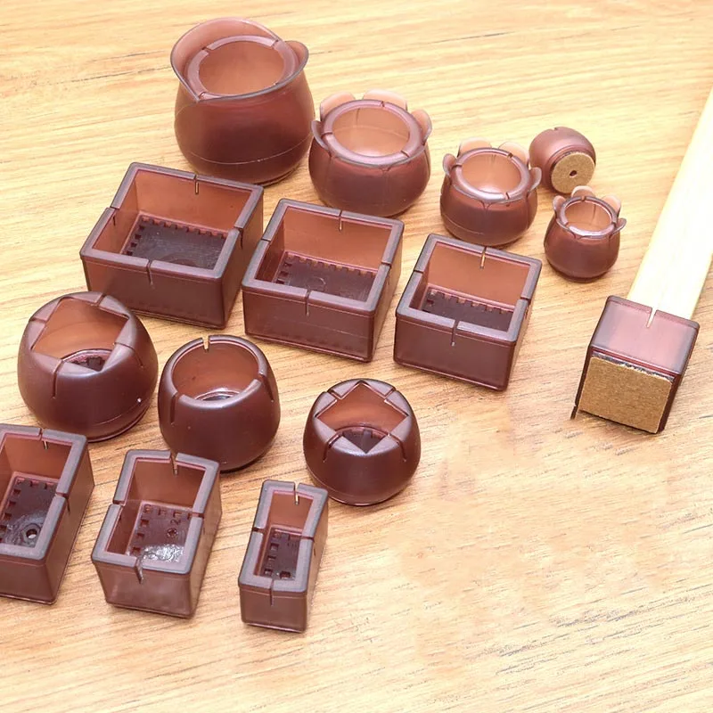 

6 /16 Pcs Plastic Table Chair Leg Mat Non-slip Leg Caps Foot Protection Bottom Cover Wear-resistant Rubber Cover Square Round