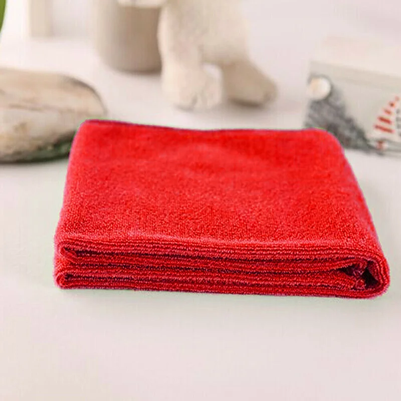 10 шт. микрофибры чистки автомобиля полотенце для ванной, кухни 30*30 см Безворсовая Ткань может быть использован повторно