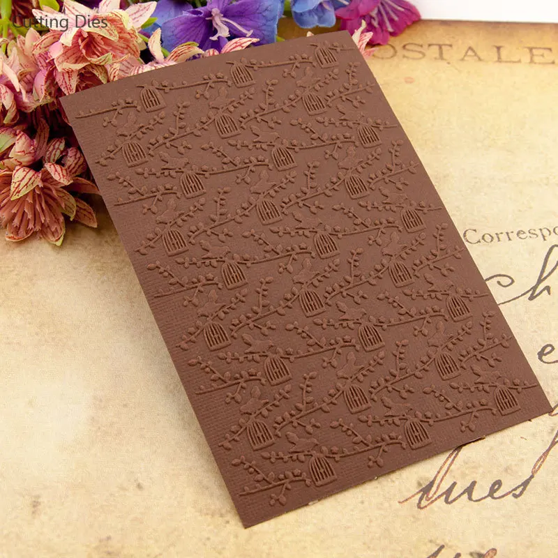 Новый Цветок Птица печатные пластиковые папки для тиснения Diy открыток