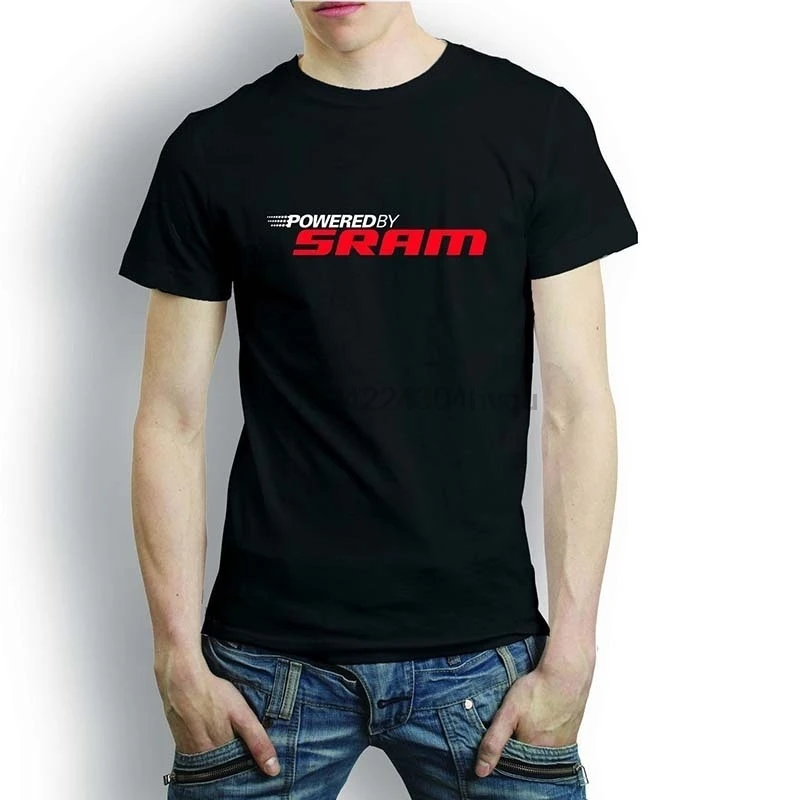 Питание от SRAM велосипед черная футболка женская | Мужская одежда