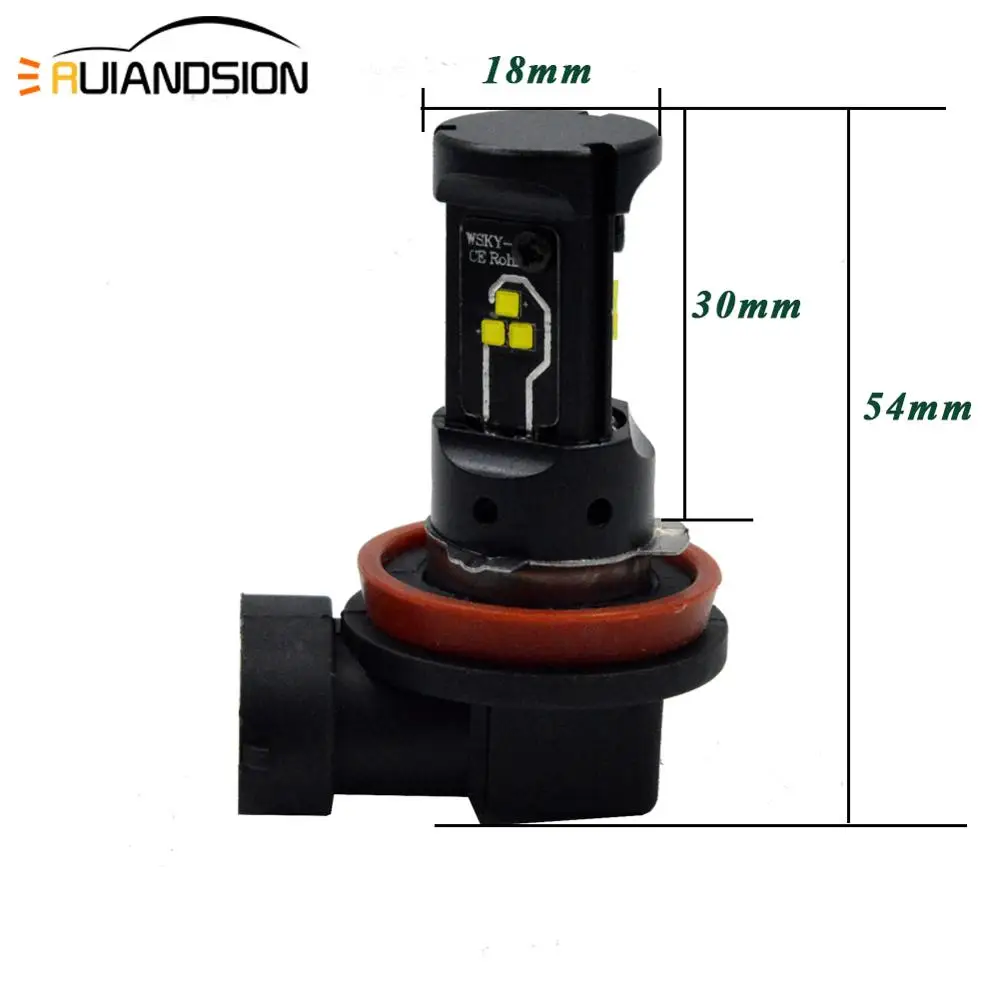2x10 Вт 0.9A H11 светодиодный H8 H7 9SMD CSP светодиодный CANBUS без ошибок автомобиля противотуманная фара Вождение Авто дневные ходовые огни белый свет, переменный ток/DC10-30V 1000lm