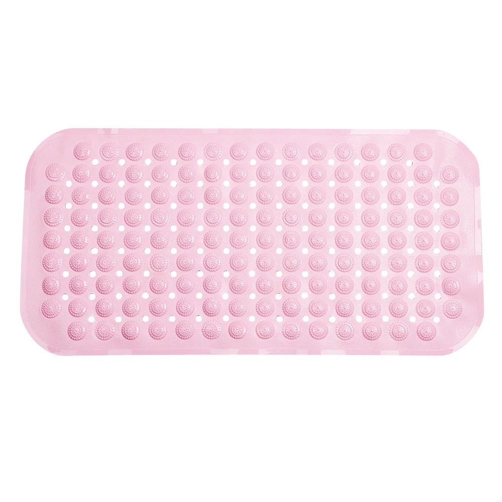 NICEYARD Soft PVC Rubber Bathroom Carpet With Suction Safety Mat for Kid Aged Foot Massage Non-Slip Bath Mat For Toilet Bathroom - Цвет: Розовый