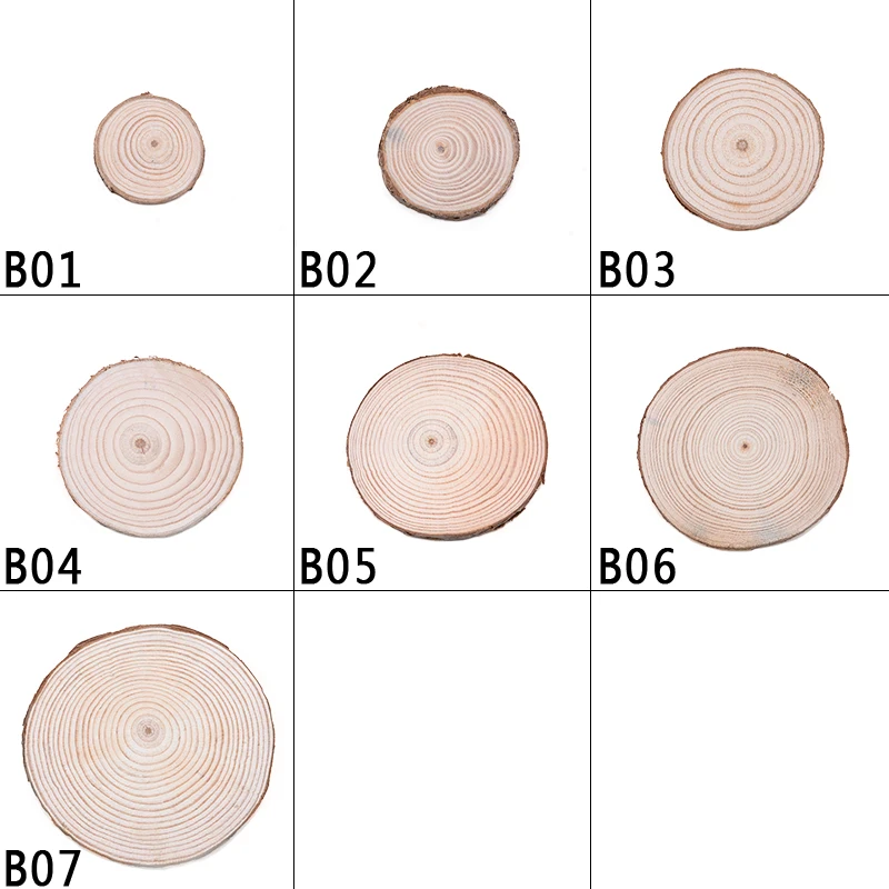 3-12 см натуральные сосновые круглые необработанные деревянные ломтики круги с деревом коры бревна диски DIY дерево ремесло Свадебная живопись Декор принадлежности