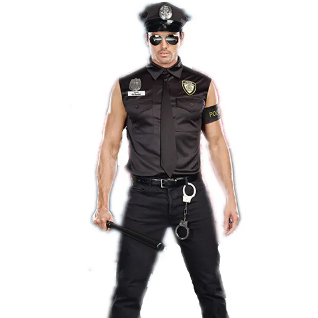 Umorden Halloween Costumes Adult America U S Police Dirty Cop Officer Costume Top Shirt Fancy Cosplay