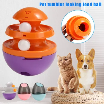 

Cat Toy IQ Training Ball Tumbler Food Ball Food Dispenser Cats Playing Training Balls Pet Supplies HUG-Deals