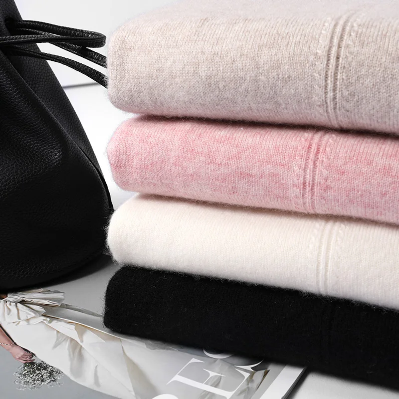 100% Pure Goat Cashmere Knitted Sweater Women