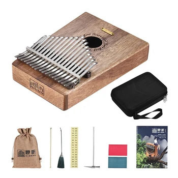 

LINGTING K17SEQ 17-key Thumb Piano Kalimba Mbira Swartizia Spp Solid Wood Built-in Pickup with Music Book Stickers Tuning Hammer