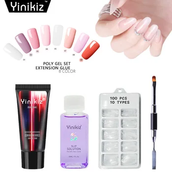 

Four-Piece Nail Extension Gel Set LED Transparent UV Gel Varnish Nail Polish Extend Nail Length Quickly Trim Lengthen Nails