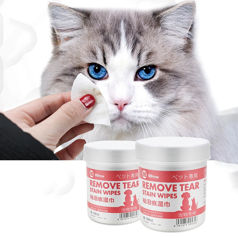 Limpiador de perros y gatos para mascotas, toallitas de papel de limpieza, herramienta de cuidado, removedor de manchas, Aloe suave, productos para cachorros, 100 piezas