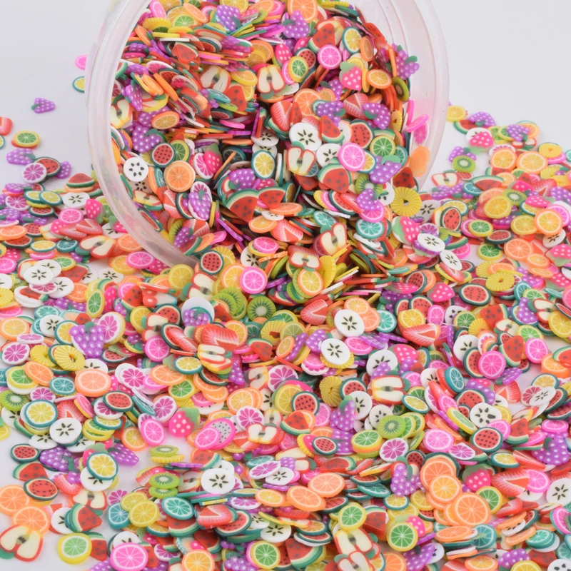 Lizun-abalorios para rebanadas de frutas para niños, bricolaje, arcilla transparente de polímero, masilla, manualidades para manicura, juguetes educativos, 1000 Uds.