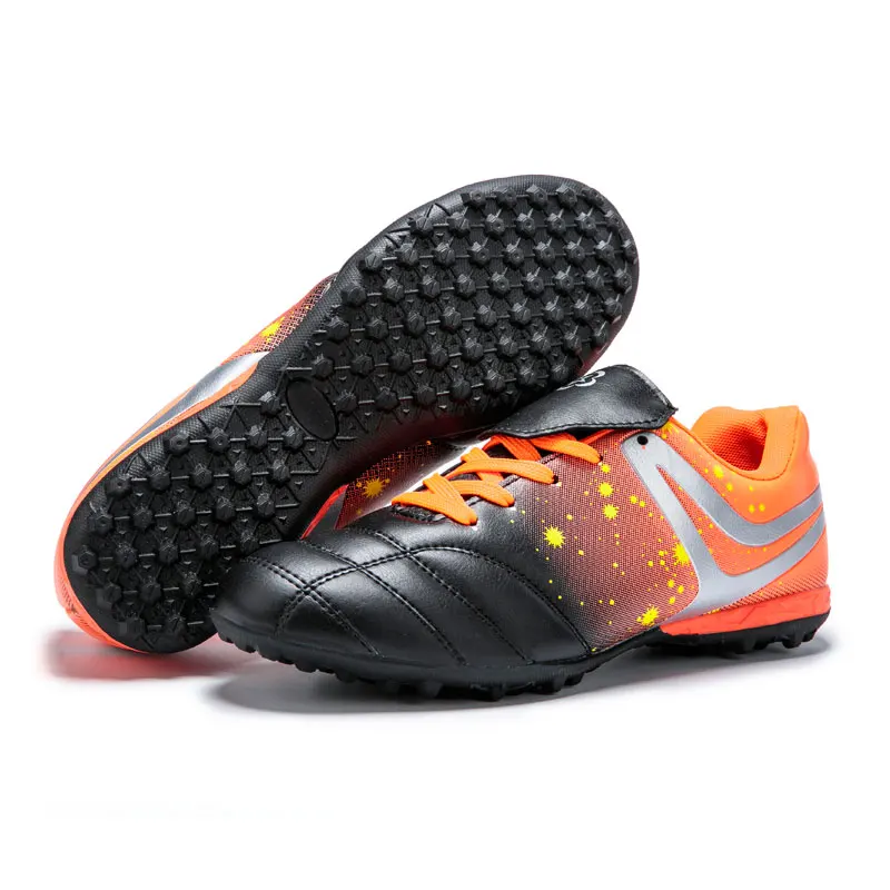 MWY футбольные бутсы Futsal спортивный для футбола обувь мужские уличные тренировочные кроссовки Zapatillas Futbol нескользящие спортивные футбольные ботинки - Цвет: Orange