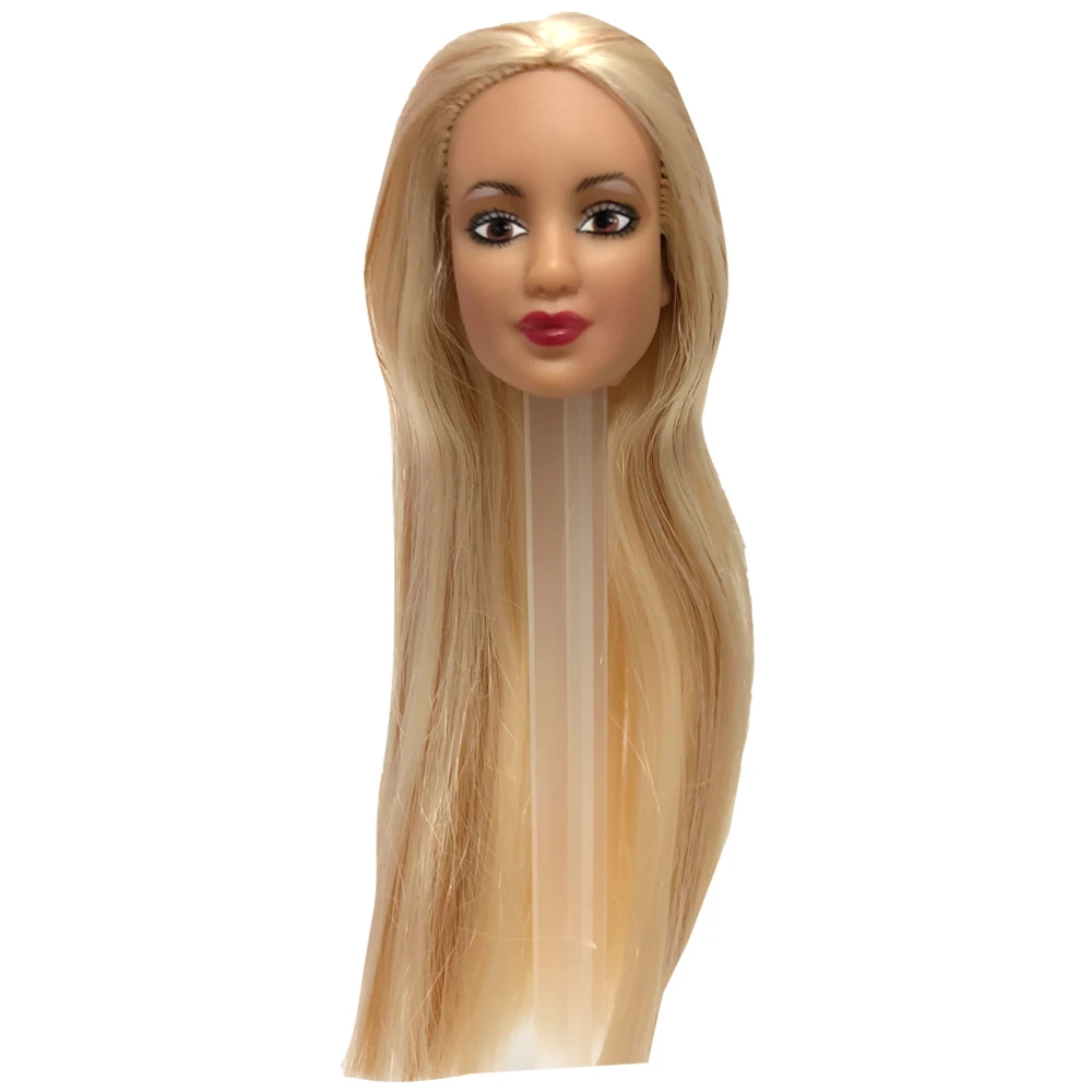 NK One Pcs Doll Head With Long Hair For Barbie Doll Accessories Best DIY Gift For Girls' Doll 012A 9X
