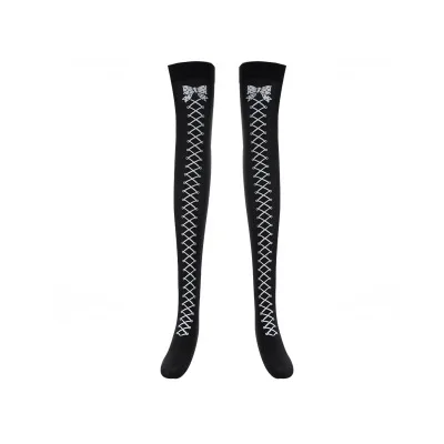 Bow bone 1 пара в виде скелета на Хэллоуин длинные гольфы костюм для маскарада, карнавала косплей мягкие для женщин Подарки сексуальные чулки - Цвет: Bow bone