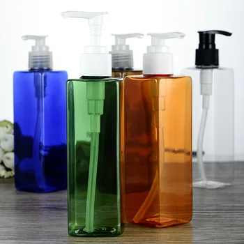 

20pcs 250ml blue/Clear/orange PET Bottle,Brown lotion Container With Black Lotion Pump, Empty Shampoo Refillable Bottles