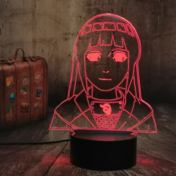 

3D Girls Night Light Naruto Hinata Hyuga Colorful Nightlight for Room Decor USB LED Table Lamp Manga lamp Uzumaki Naruto Lamp