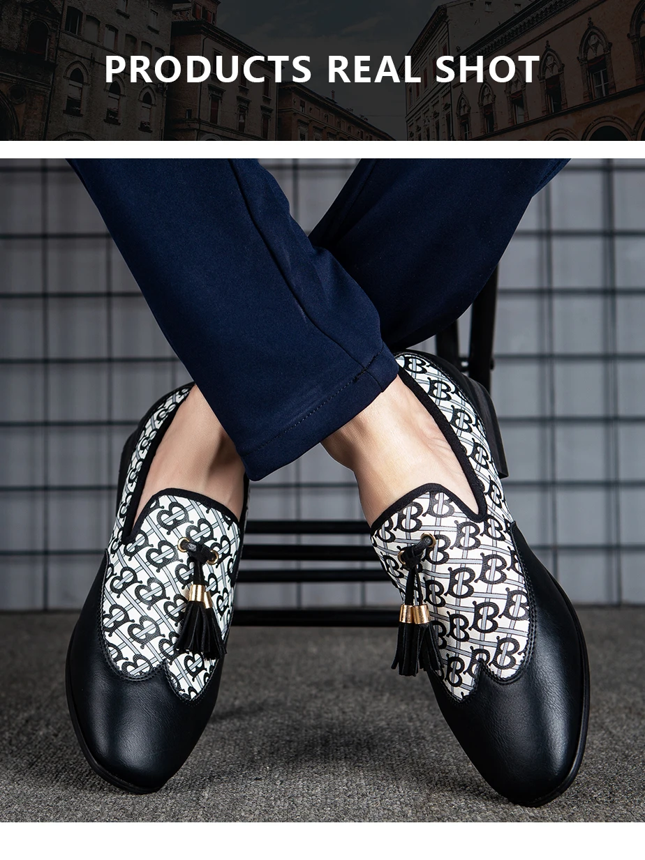 MEIJIANA Men's Loafers Black Wedding Shoes Men Stylish Lazy Shoes Driving Shoes
