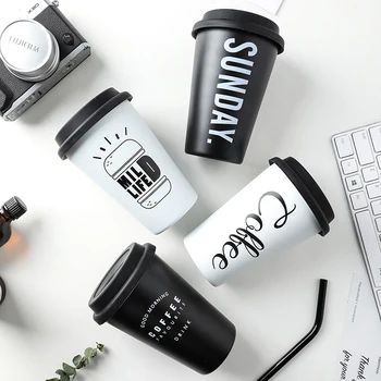 

coffee tea Milk mug thermos With cover of travel mugs insulated tumbler reusable stainless steel water bottle protein shaker