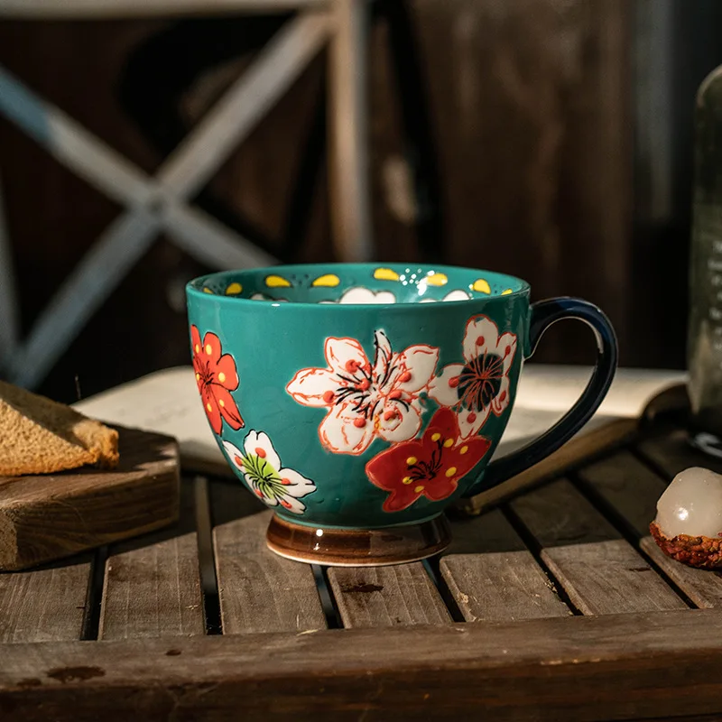 grande caneca de café caneca de cerâmica coffeeware café da manhã copo de água de leite com alça criativa nordic xícara de café