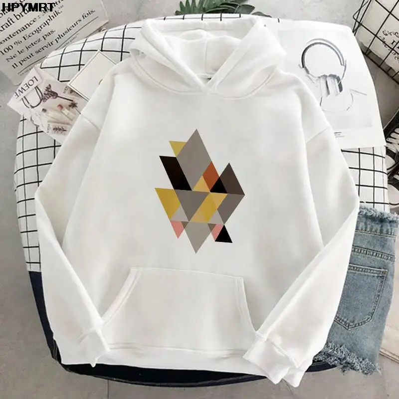 

Осенние толстовки с геометрическим принтом, модные топы для девочек, эстетичная Милая мультяшная Толстовка С Карманами, толстовка, пуловер, хипстерский женский