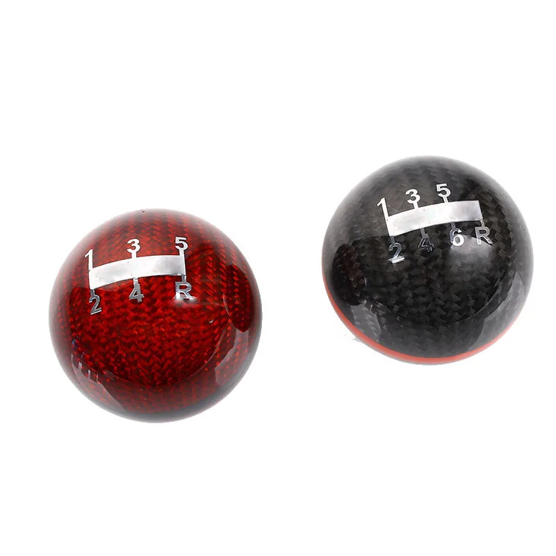 JDM style 5/6 Speed M8X1.25/M10X1.5/M10X1.25 Red Carbon Fiber Gear Shift Knob Red/Black Line gear shifter