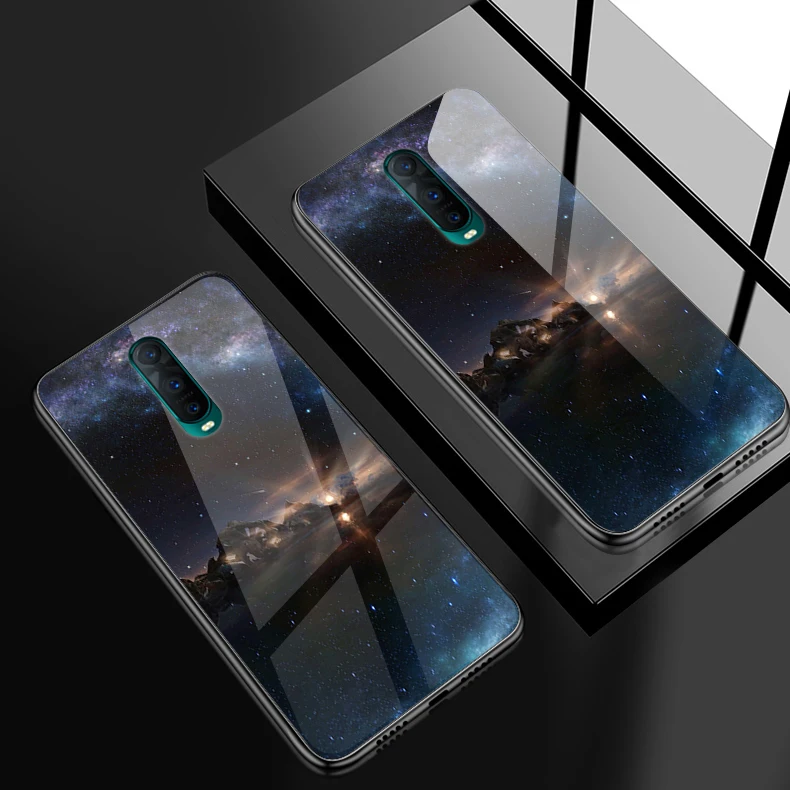 Противоударный жесткий чехол для OPPO R15X R17 Pro A3S A39 A59 A57 A7X A9 закаленное Стекло крышка Reno10x зум F1S F9 F11 найти K1 бант из ленты TPU с изображением - Цвет: W291