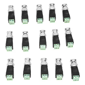 

15 Pcs Screw Terminal Coaxial Coax Cat5 to BNC Male Video Balun Connectors