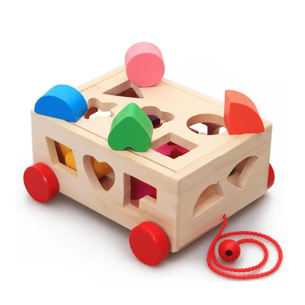 NEW WOODEN SHAPE SORTER SORTING PUZZLE COLOURFUL BABY TODDLER ACK D66732 DMG 