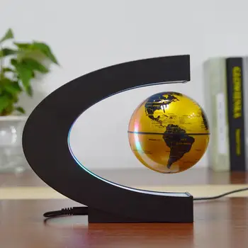 

Home Decoration EU/US plug C Shape Magnetic Floating Globe Levitation Maglev Levitation Rotating Globe World Map Decoration