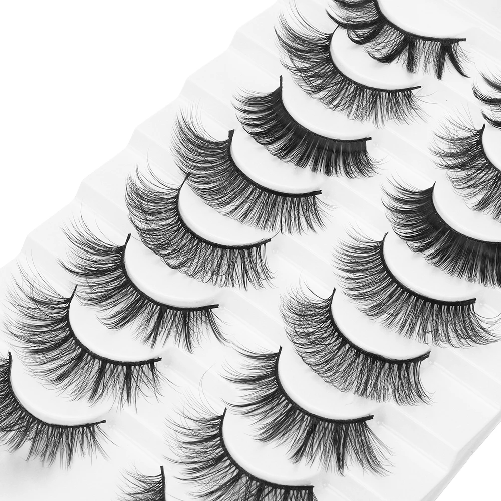 

LEKGAVD 8 Pairs Mixed Styles 3D Mink False Eyelashes Natural Wispy Criss-cross Fluffy Eyelash Soft Handmade Cruelty-free Lashes