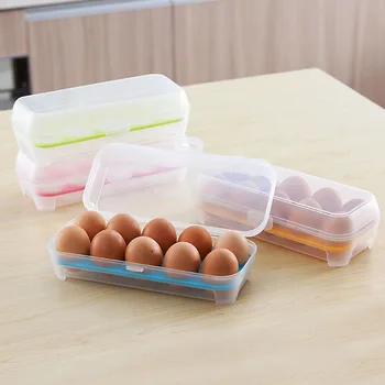 

10 Grids Egg Storage Box Food Grade Plastic 10 Holes Egg Container Kitchen Fridge Eggs Organizer