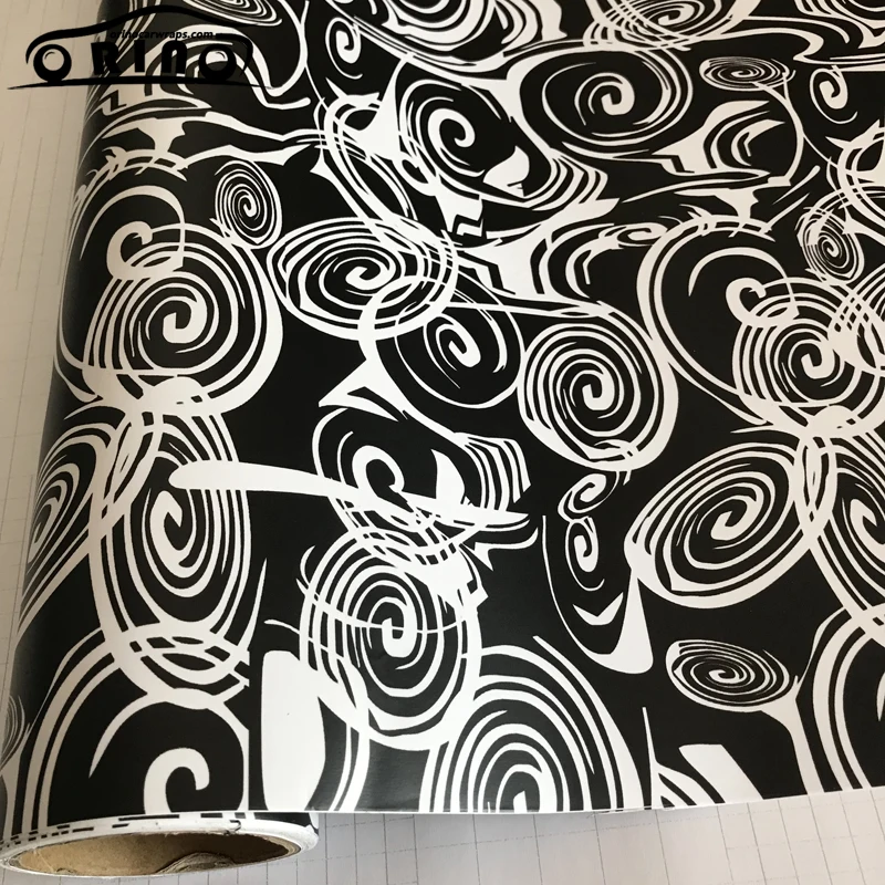 Black White Camo Vinyl Film Wrap-3