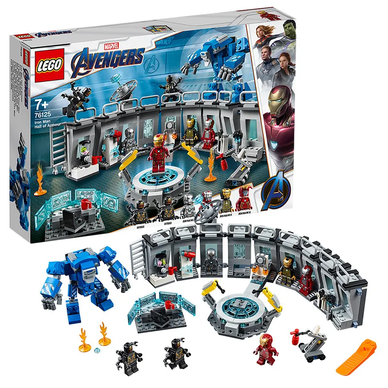 

Lego LEGO 76125 Super English Marvel Iron Man Mech Showroom Boy Building Toy Gift