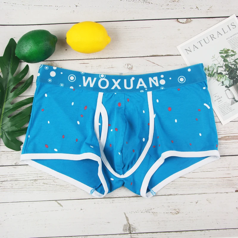 Мужское нижнее белье, боксеры, Cueca Masculina, низкая посадка, хлопок, боксеры, шорты, дышащие трусы для геев, мужские трусы для пениса с мешочком