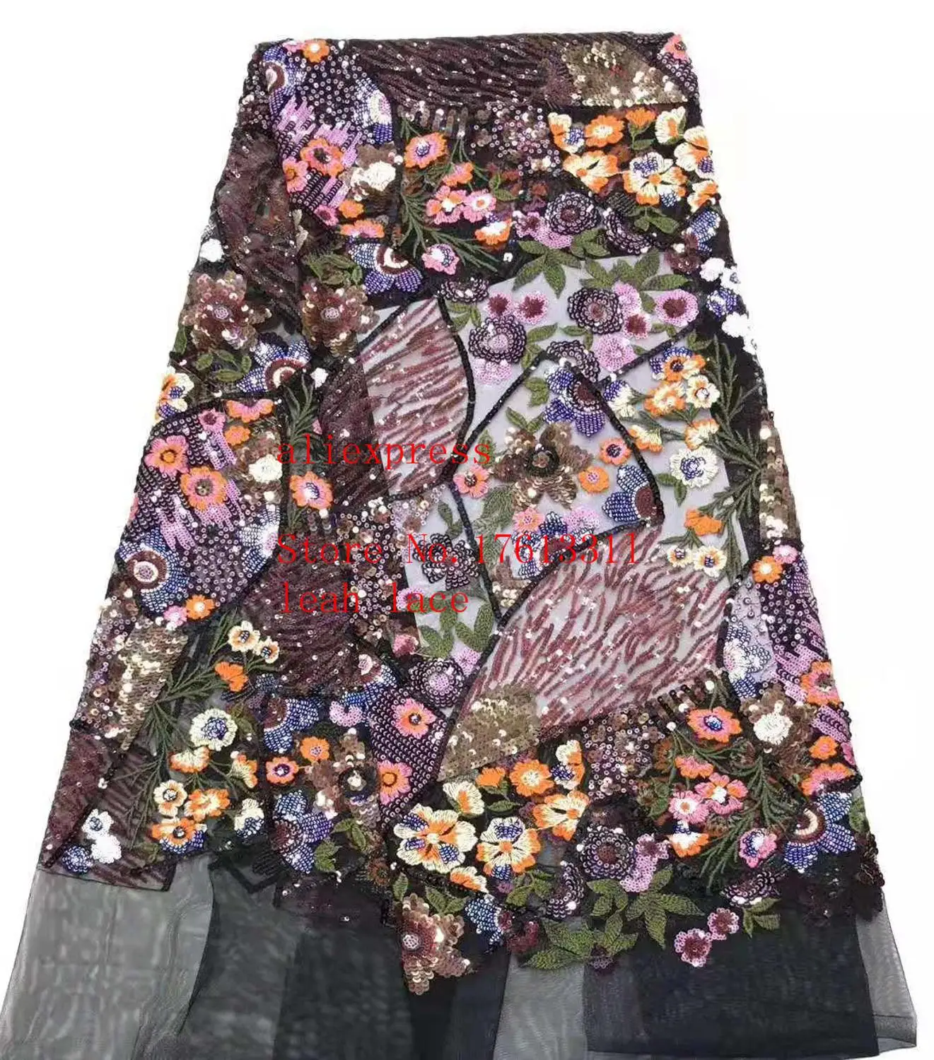 

5yards/bag BH109# 6 colors embroidery sequins floral pattern French pastoral fabric used in wedding dresses