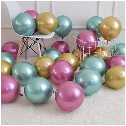 20pcs10inch Гладкий Металлический воздушный шар из гранулированного латекса толстого хромированного металла цвета 2,2 г розовый белый надувные шарики на день рождения вечерние - Цвет: as picture