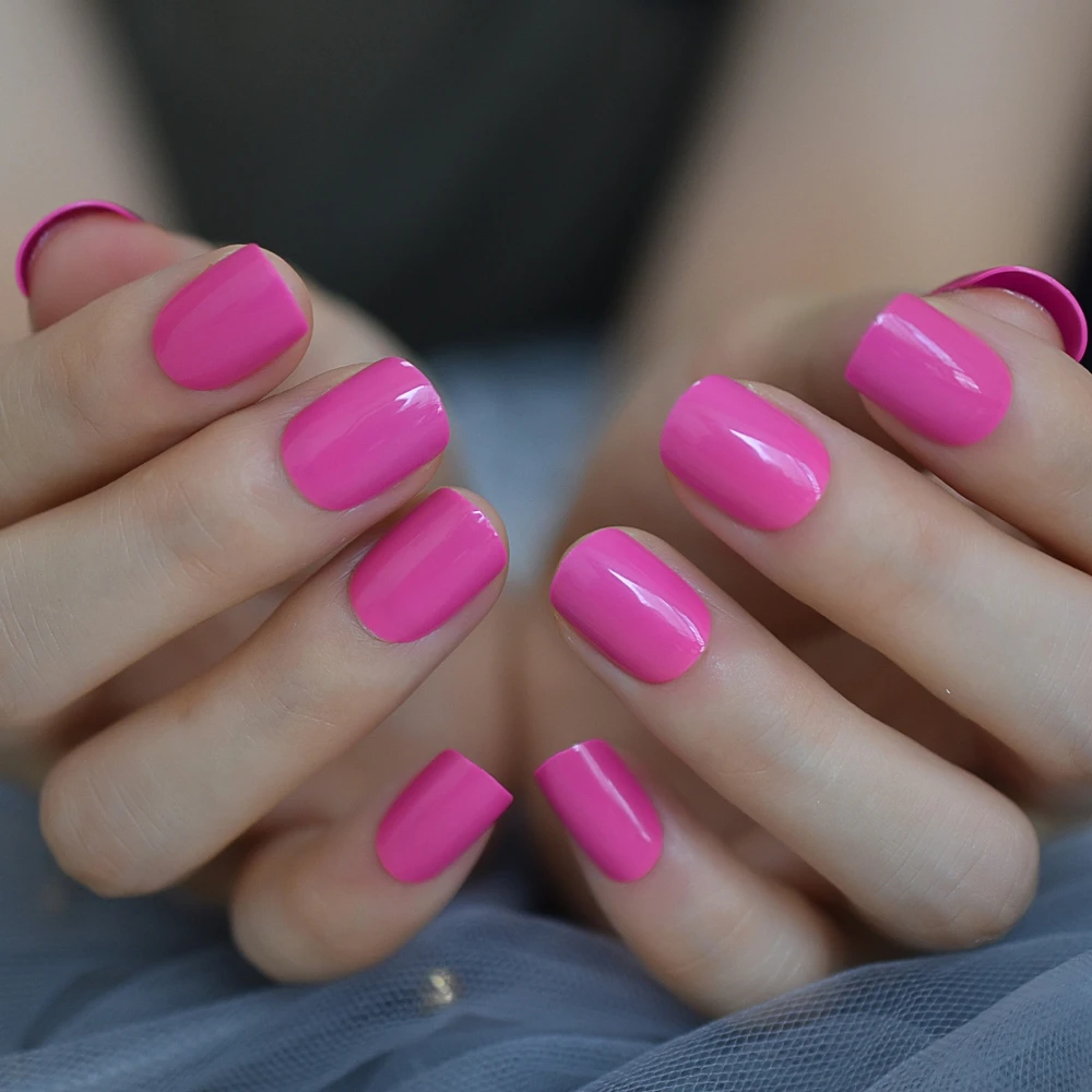Unas De Gel Cortas Fucsia Unas Postizas De Superficie Brillante Cuadradas Color Puro Decoracion Diaria Coloridas Unas Postizas Aliexpress Unas De Gel Cortas Fucsia Unas Postizas De Superficie Brillante Cuadradas Color Puro Decoracion Diaria Coloridas Unas Postizas Aliexpress