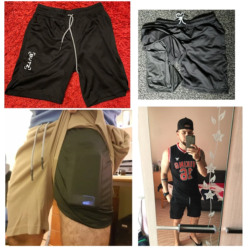 2 in 1 Tights Men's Running Shorts Mens Sports Shorts Double-deck Quick Drying Sports Men Shorts Jogging Gym Shorts men