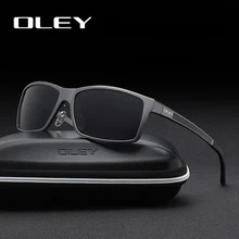 OLEY, мужские поляризованные солнцезащитные очки, алюминиево-магниевые солнцезащитные очки, очки для вождения, прямоугольные солнцезащитные очки для мужчин