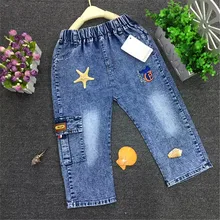 Новые летние эластичные ковбойские шорты для маленьких мальчиков модные детские свободные джинсовые шорты до колена