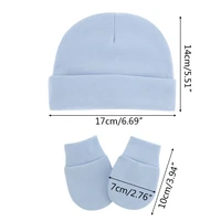 Baby Infants Anti Scratching Cotton Gloves+Hat Set Newborn Face Protection Scratch Mittens Warm Cap Kit 6