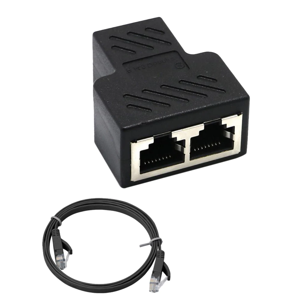 Адаптер-разветвитель на 2 порта кабель LAN Ethernet переходник с кабелем |