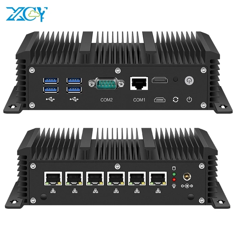 XCY Mini PC межсетевой маршрутизатор Core i5 7267U i3 8145U 6x гигабитная LAN Intel i211 NIC RS232 WiFi 4G LTE