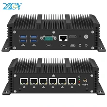 XCY Mini PC güvenlik duvarı yönlendirici çekirdek i5 7200U i3 7100U 6x Gigabit LAN Intel i211 NIC RS232 WiFi 4G LTE AES-NI PfSense çalıştırın OPNsense