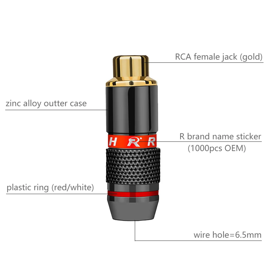 2 шт./1 пара Высокое качество RCA разъем позолоченный RCA штекер Гнездо аудио адаптер черный и красный в 1 пара динамик штекер