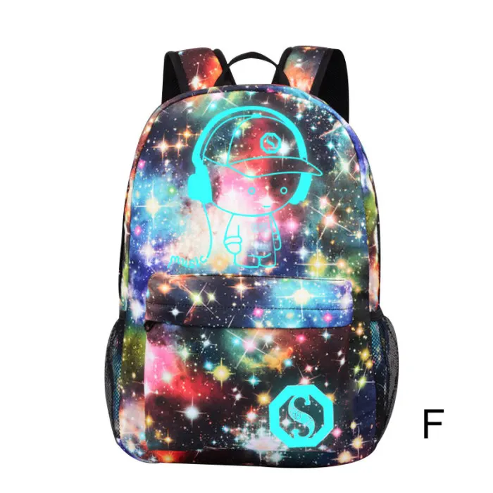 Водонепроницаемый светящийся рюкзак для ноутбука аниме, противоугонная школьная сумка с usb-портом для зарядки DTT88