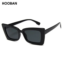 

HOOBAN Vintage Rectangle Women Men Sun Glasses Fashion Cateye Brand designer Sunglasses Female Male Retro Outdoor Eyewear